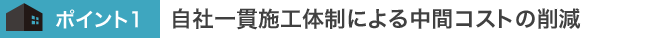 自社一貫施工による中間コストの削減